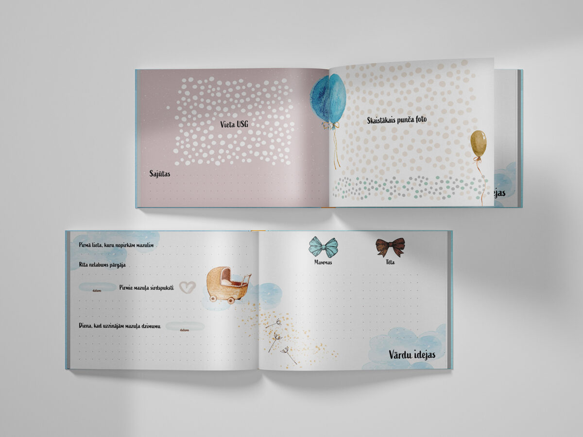 "Pieneņpūka" mazuļa pirmā grāmatiņa 70lpp | soft blue | Iesaiņota kā dāvana