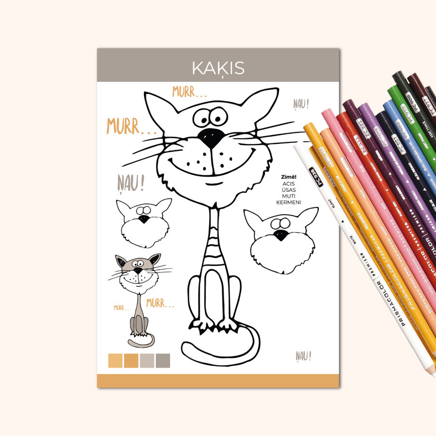 30gb. krāsojamo lapu komplekts ar uzdevumiem “Dzīvnieki!” A4