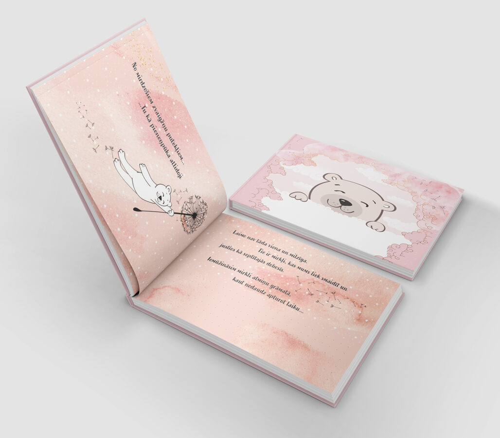 "Pieneņpūka" - mazuļa pirmā grāmatiņa 70lpp | soft pink